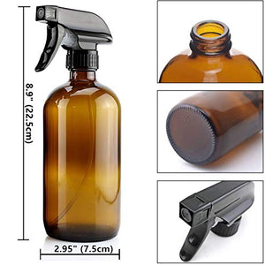 Amber Glass Spray Bottle,  16 OZ