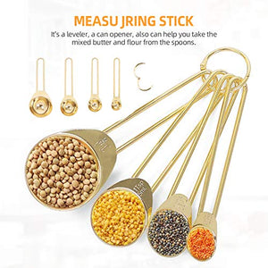 Gold Measuring Spoons and Cups, 8 Piece