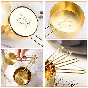 Gold Measuring Spoons and Cups, 8 Piece
